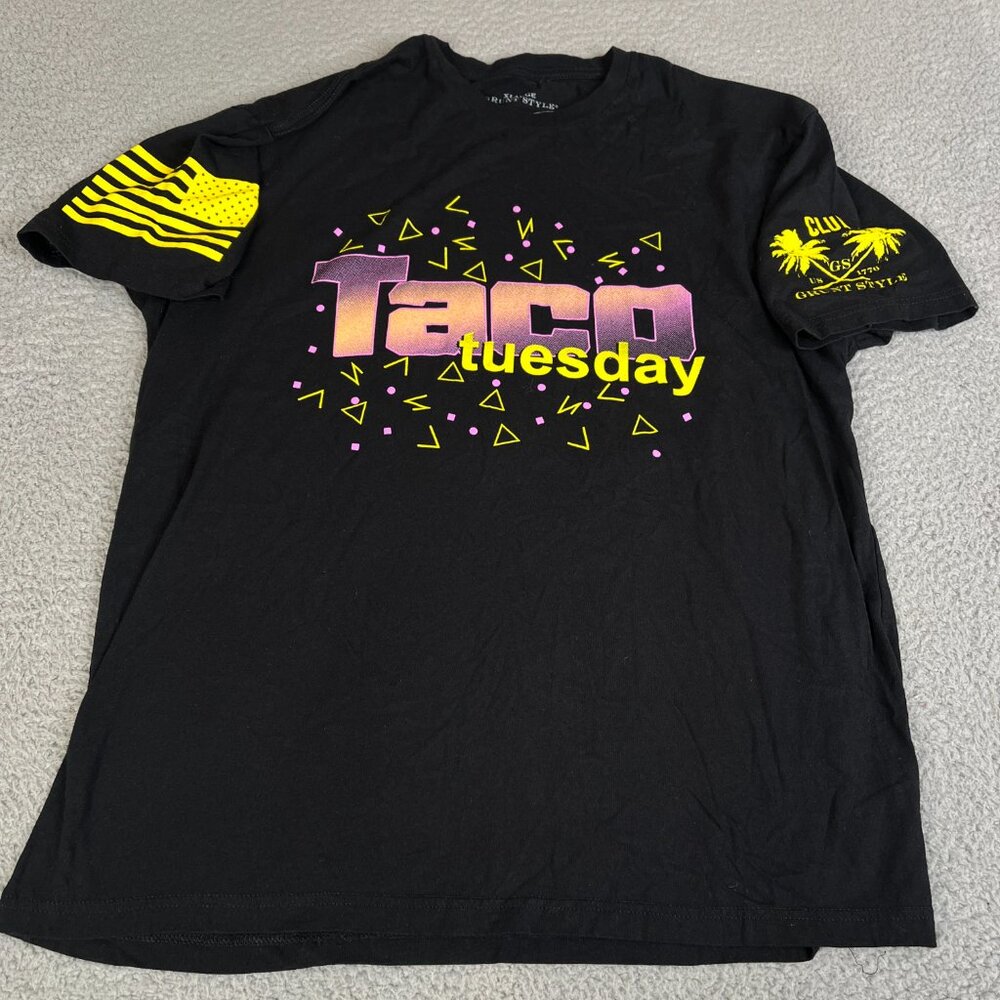 Grunt Style Short Sleeve Black Tee Taco Tuesday Size XL